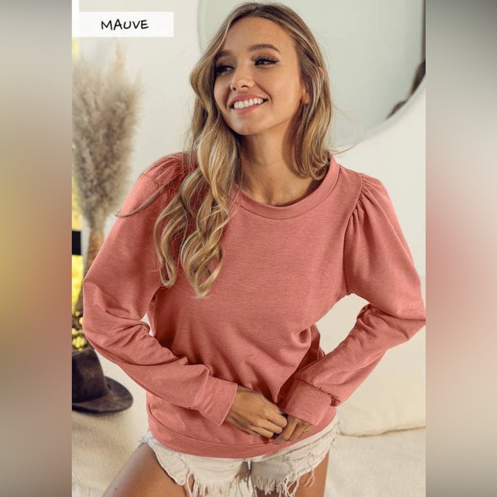 Frensh Terry Puff Sleeves Sweatshirt